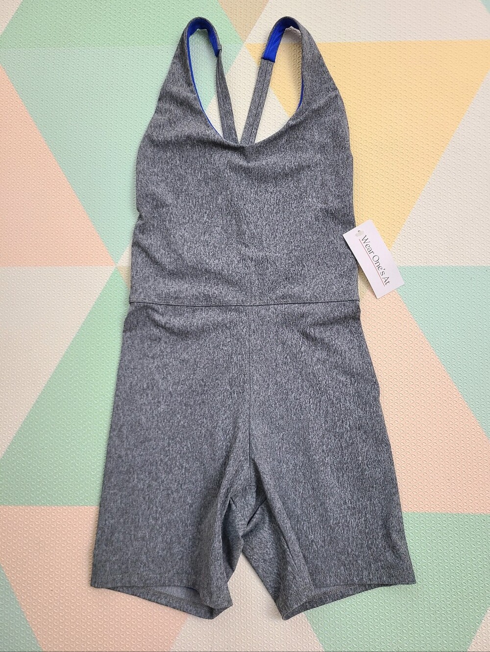 Wear One's At Bike Short Unitard Size XS Cycling Athletic Gray Blue